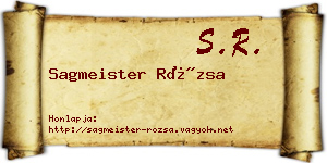 Sagmeister Rózsa névjegykártya